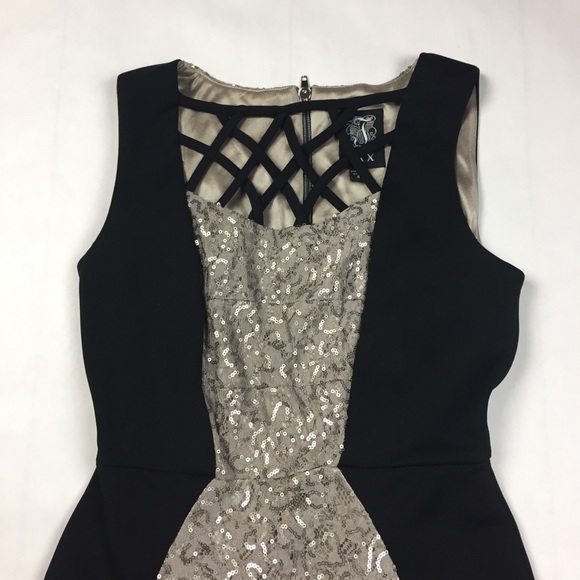 JAX Neoprene Sequin Panel Sleeveless Dress - Picture 2 of 8